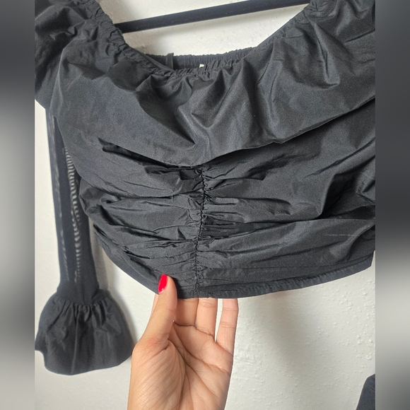 Kimchi Blue Charcoal Ruffled Blouse - Picture 3 of 5